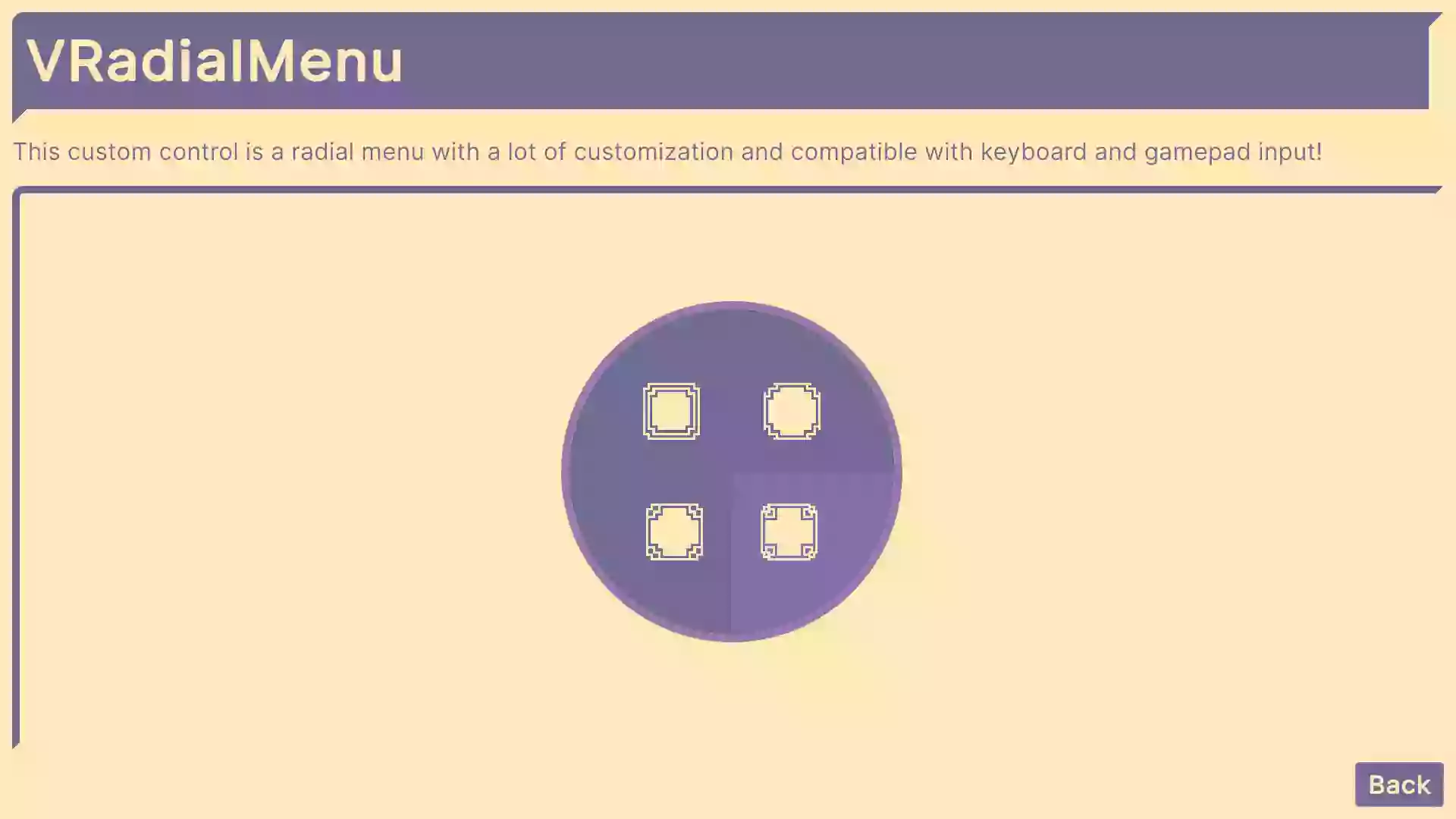 Radial menu