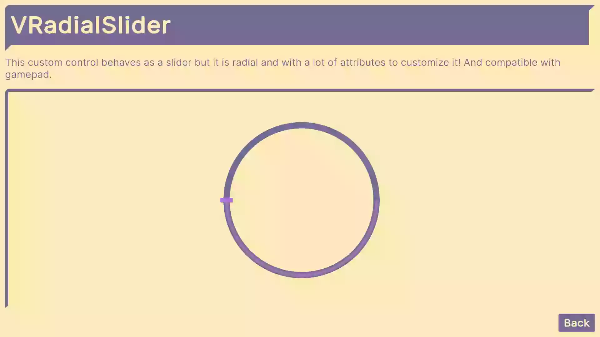 Radial slider